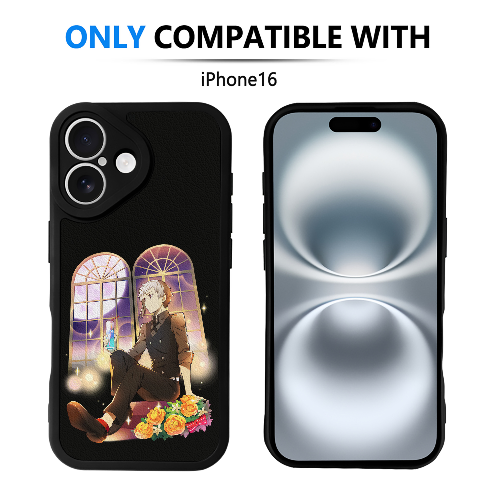 （画像用） 文豪ストレイドッグス Bungo Stray Dogs 【iPhone 16シリーズ対応】シリコンスマホケース（レザー調） 材質：シリコン
